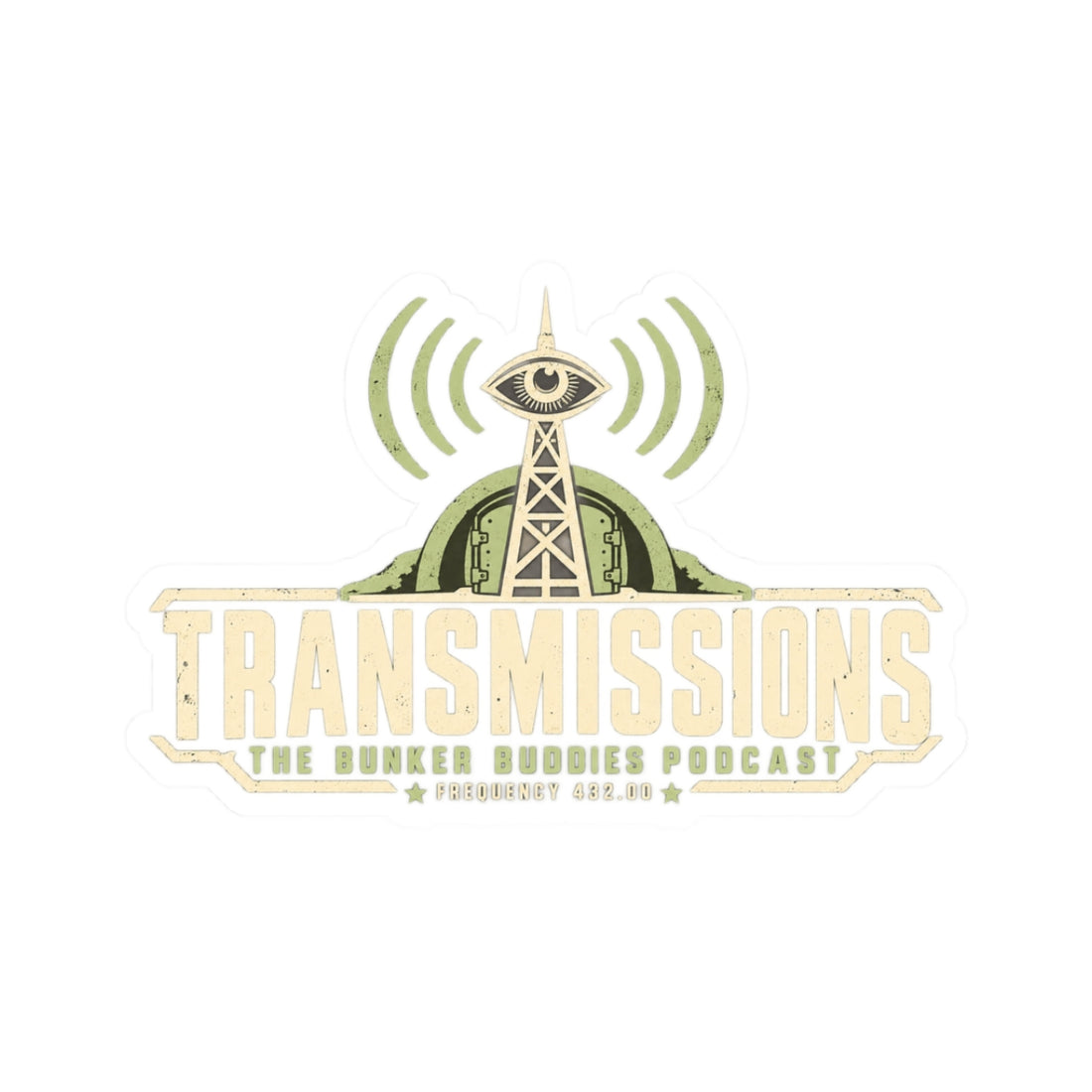 Transmissions Vintage Radio Tower Kiss-Cut Sticker