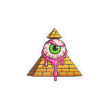 Kiss-Cut Vinyl Decal – Dripping Eyeball Pyramid Horror Sticker