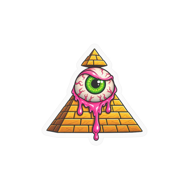Kiss-Cut Vinyl Decal – Dripping Eyeball Pyramid Horror Sticker