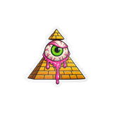 Kiss-Cut Vinyl Decal – Dripping Eyeball Pyramid Horror Sticker